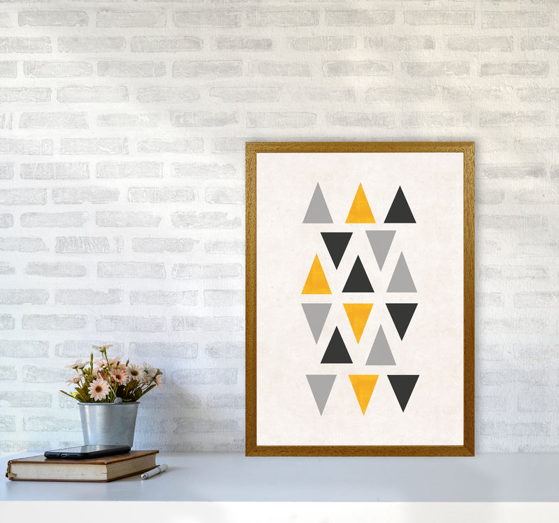 Small triangles mix mustard Art Print by Pixy Paper A2 Print Only