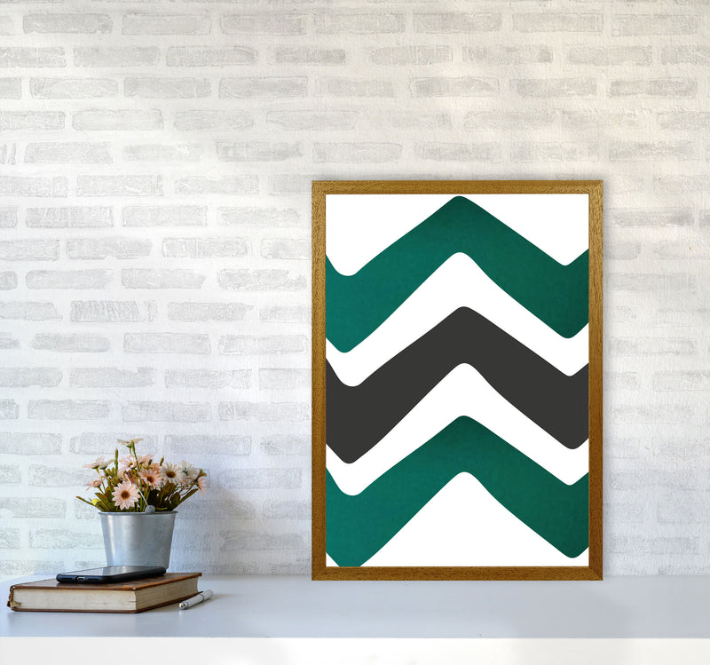 Zig zags emerald Art Print by Pixy Paper A2 Print Only