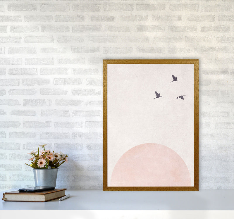 Rising sun pink cotton Art Print by Pixy Paper A2 Print Only