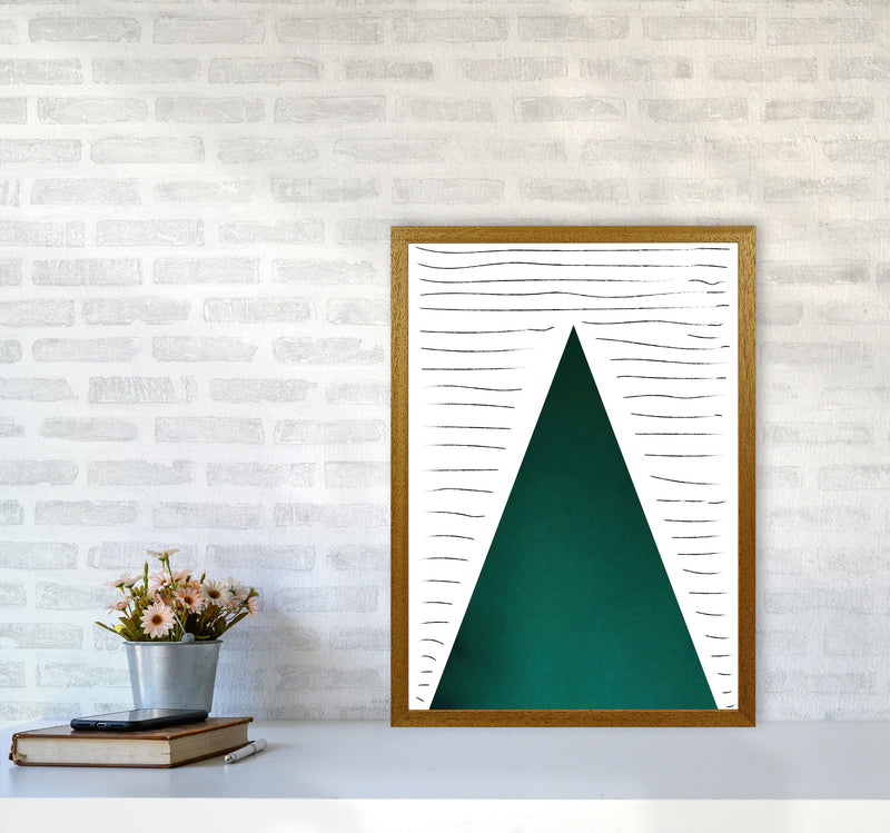 Mountain lines emerald Art Print by Pixy Paper A2 Print Only