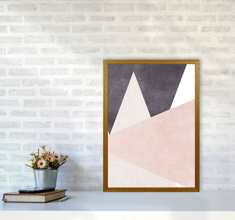 Large triangles pink cotton Art Print by Pixy Paper A2 Print Only