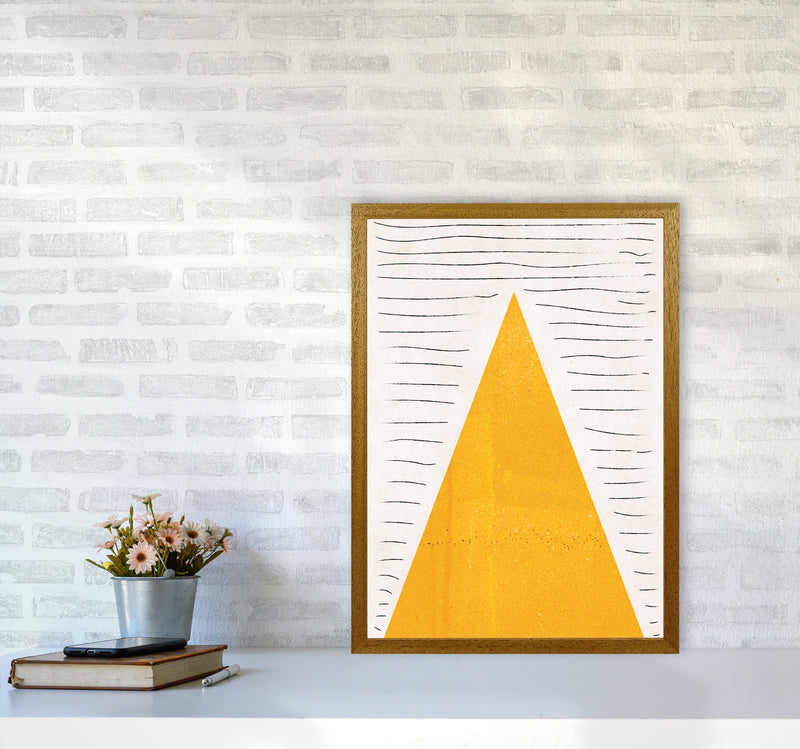 Mountains lines mustard Art Print by Pixy Paper A2 Print Only