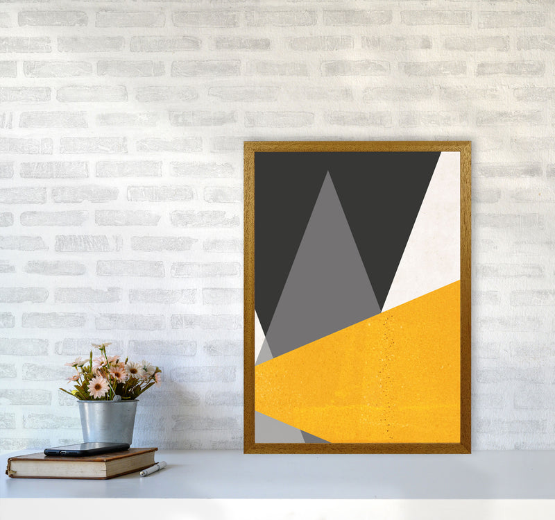 Large triangles mustard Art Print by Pixy Paper A2 Print Only