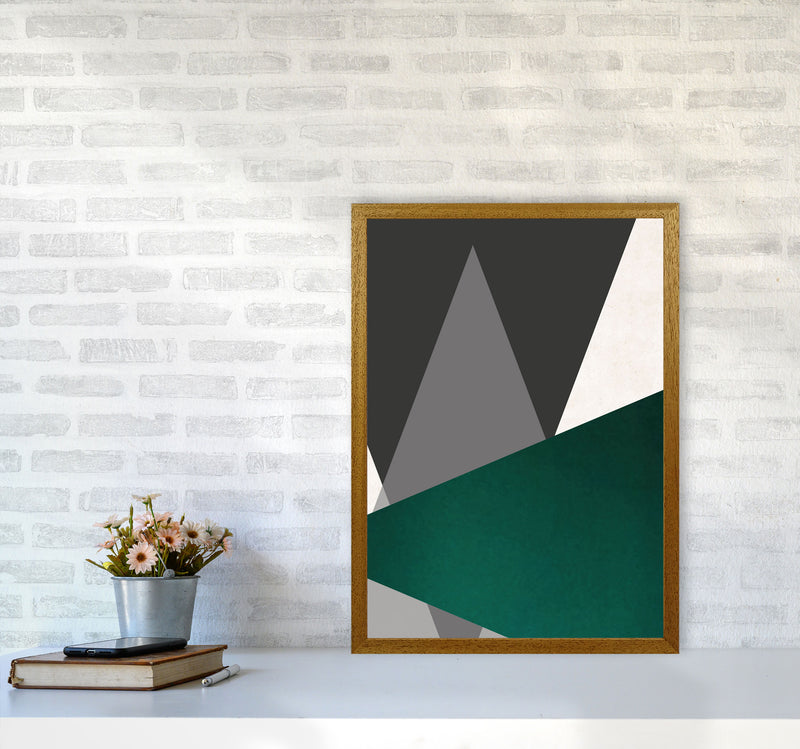 Large triangles emerald Art Print by Pixy Paper A2 Print Only