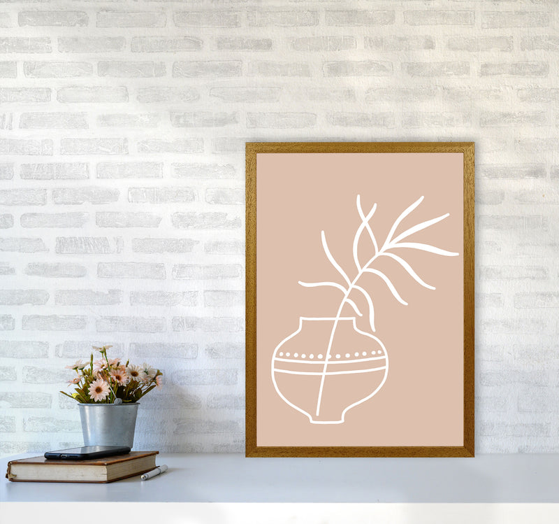 Inspired Pink Plant Silhouette Line Art Art Print by Pixy Paper A2 Print Only