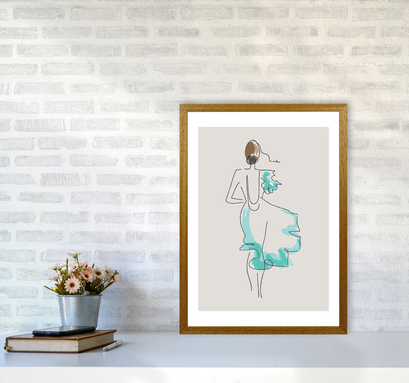 Inspired Stone Woman in Dress Line Art Art Print by Pixy Paper A2 Print Only