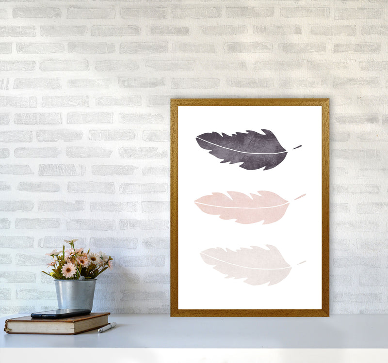 Feathers pink cotton Art Print by Pixy Paper A2 Print Only