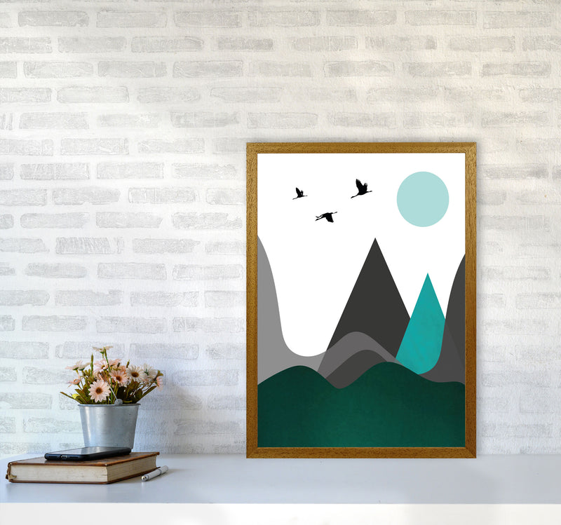 Hills and mountains emerald Art Print by Pixy Paper A2 Print Only