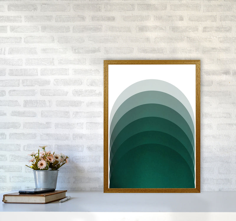 Gradient Sun rising emerald Art Print by Pixy Paper A2 Print Only
