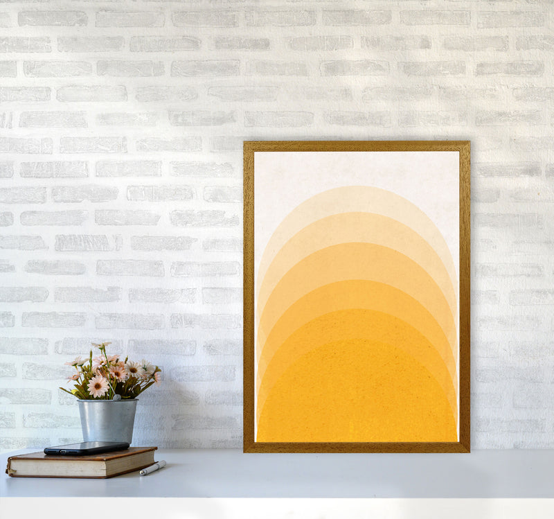 Gradient Sun rising mustard Art Print by Pixy Paper A2 Print Only