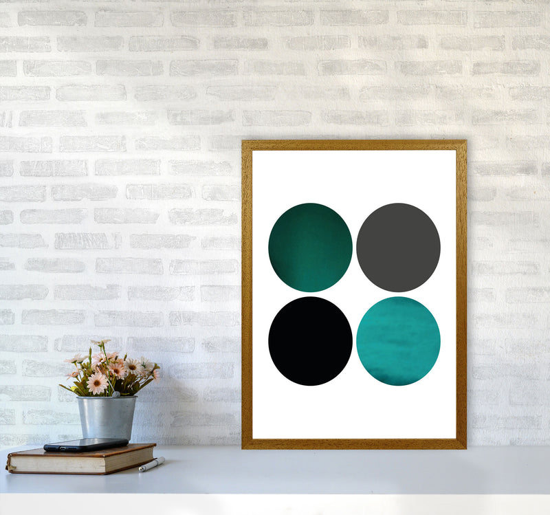 Circles Emerald Art Print by Pixy Paper A2 Print Only