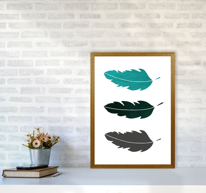 Feathers Emerald Art Print by Pixy Paper A2 Print Only