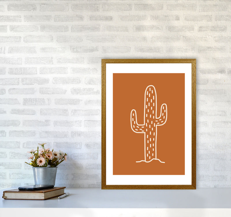 Autumn Cactus Burnt Orange abstract Art Print by Pixy Paper A2 Print Only