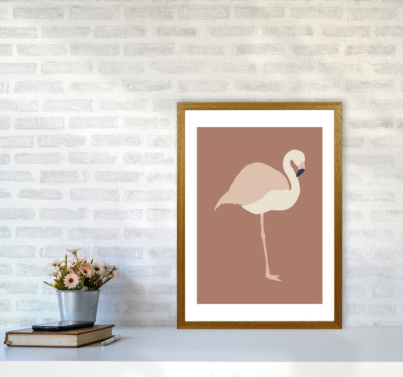 Autumn Flamingo abstract Art Print by Pixy Paper A2 Print Only