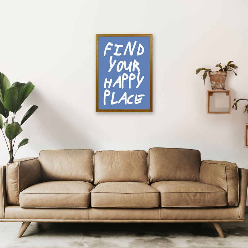 Find Your Happy Place Blue Art Print by Pixy Paper A2 Print Only