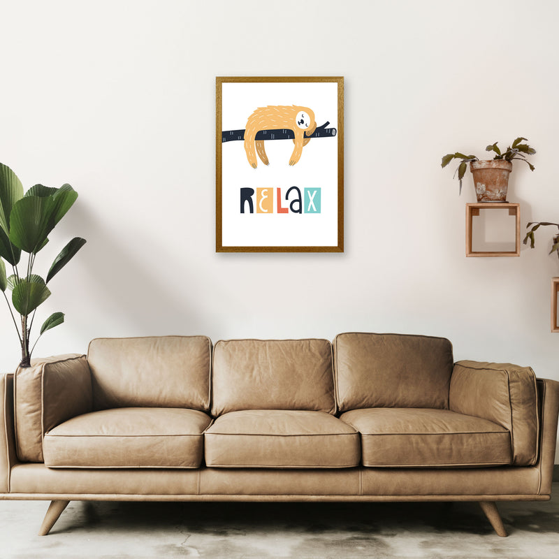 Relax sloth Neutral kids Art Print by Pixy Paper A2 Print Only