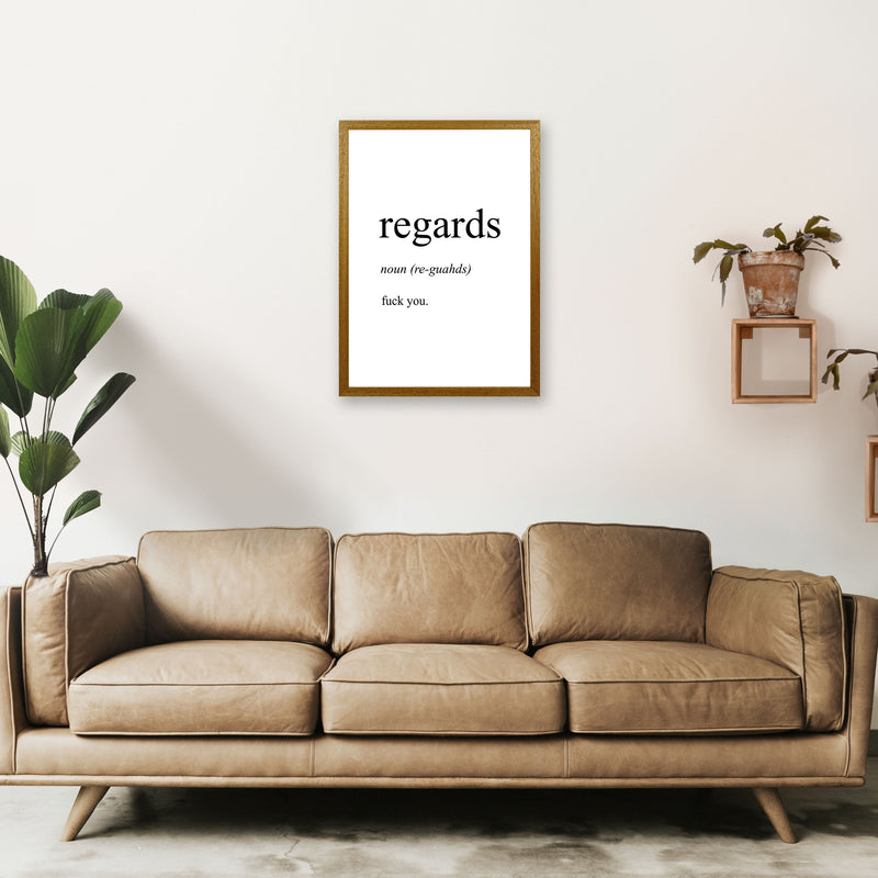 Regards Definition Art Print by Pixy Paper A2 Print Only