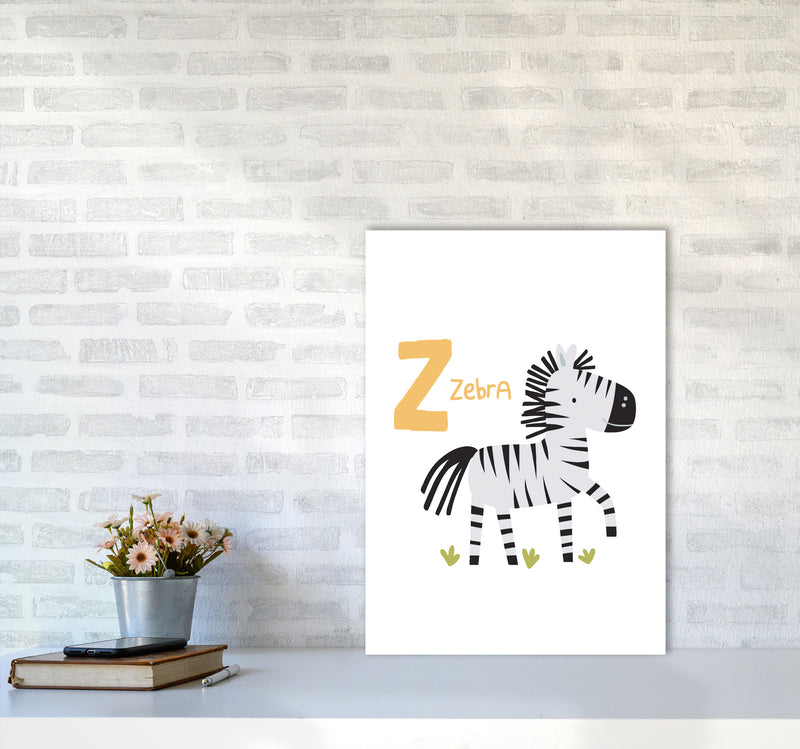 Alphabet Animals, Z Is For Zebra Framed Nursey Wall Art Print A2 Black Frame