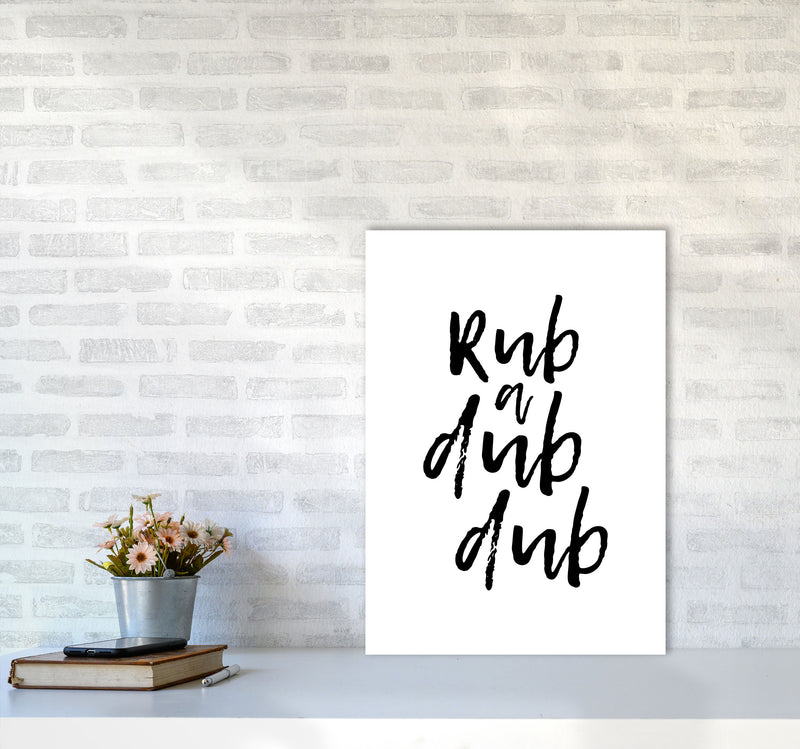 Rub A Dub Dub, Bathroom Modern Print, Framed Bathroom Wall Art A2 Black Frame