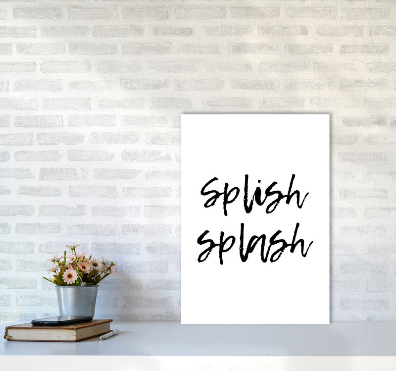 Splish Splash, Bathroom Modern Print, Framed Bathroom Wall Art A2 Black Frame
