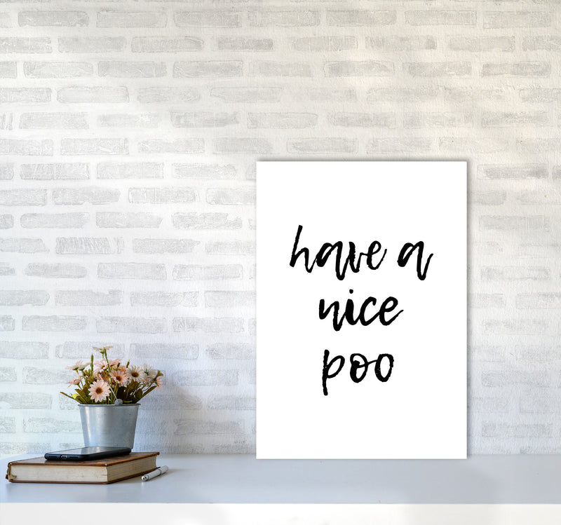 Have A Nice Poo, Bathroom Modern Print, Framed Bathroom Wall Art A2 Black Frame