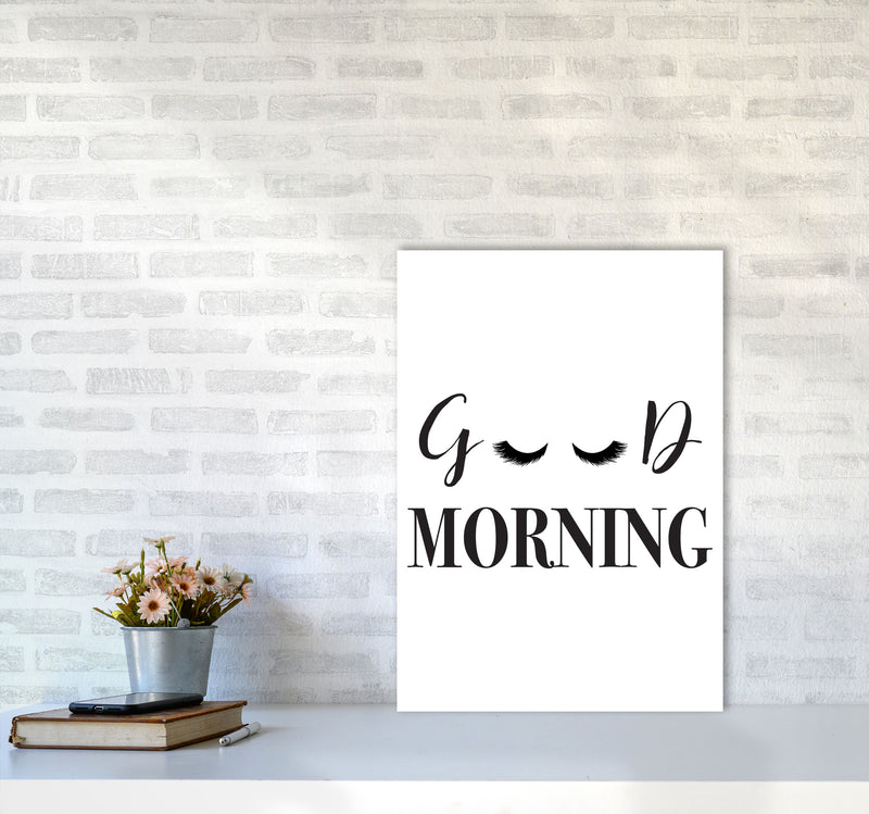 Good Morning Lashes Framed Typography Wall Art Print A2 Black Frame