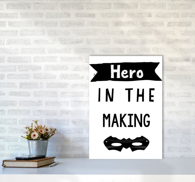 Hero In The Making Framed Nursey Wall Art Print A2 Black Frame