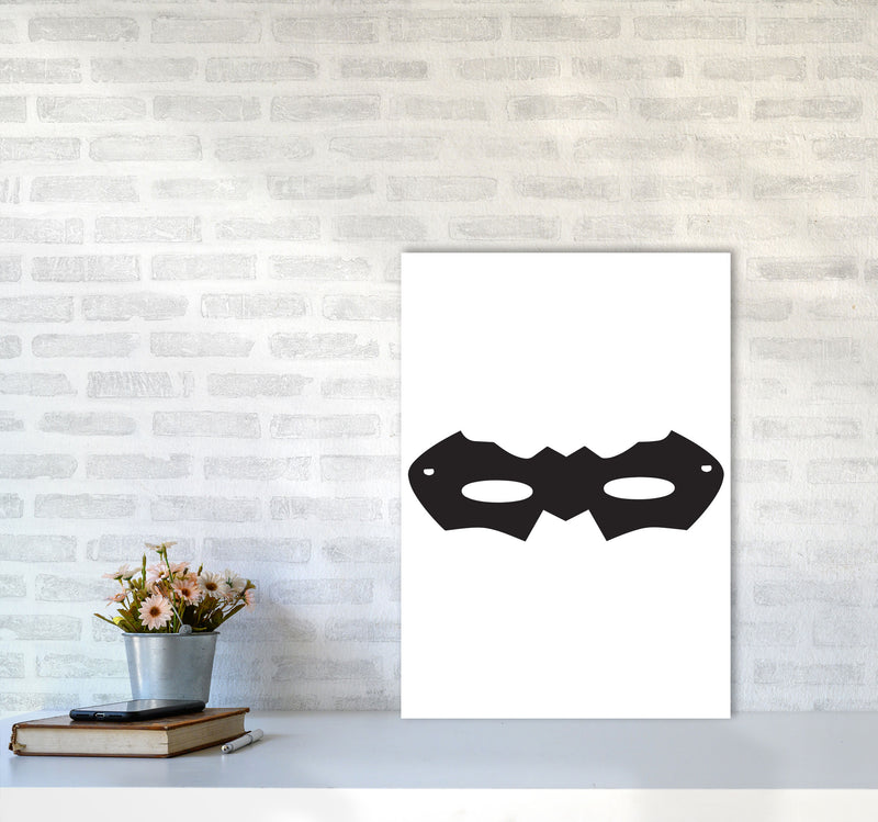 Superhero Mask Framed Nursey Wall Art Print A2 Black Frame