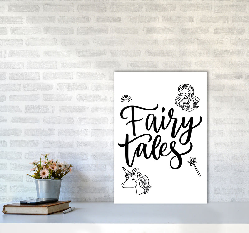 Fairy Tales Black Framed Nursey Wall Art Print A2 Black Frame