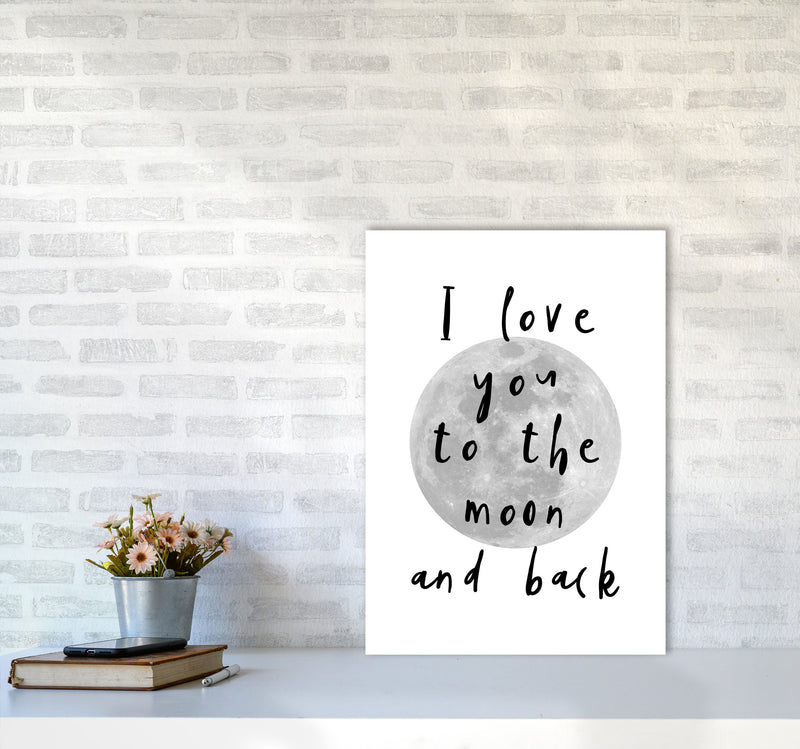 I Love You To The Moon And Back Black Framed Typography Wall Art Print A2 Black Frame