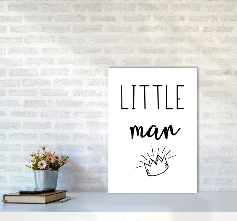 Little Man Crown Framed Nursey Wall Art Print A2 Black Frame