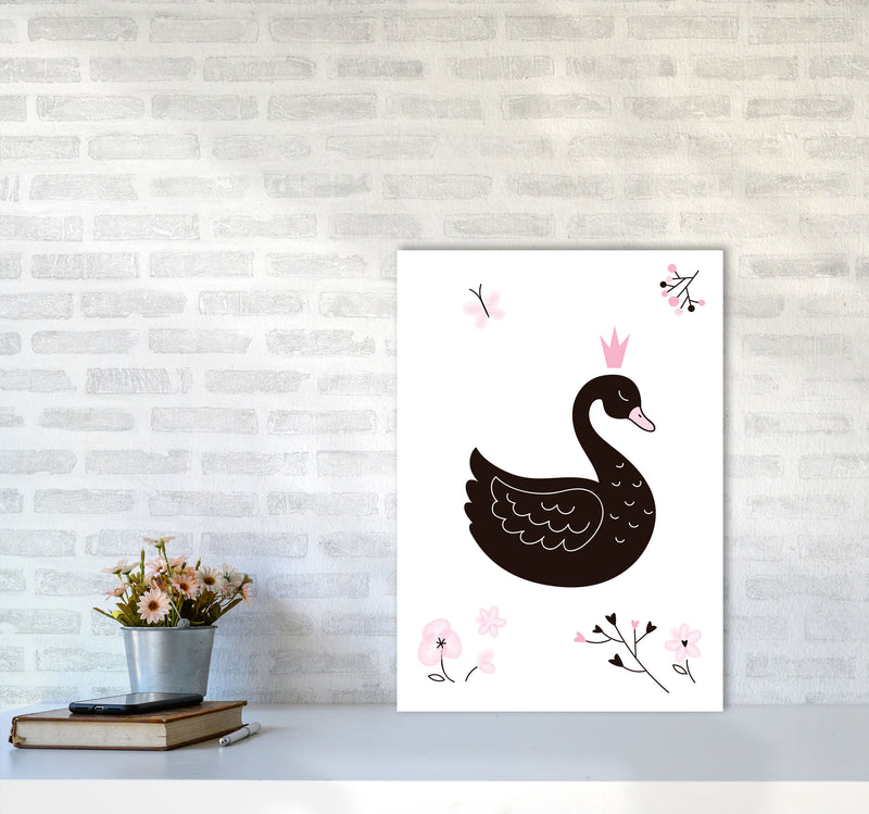 Black Swan Modern Print Animal Art Print A2 Black Frame