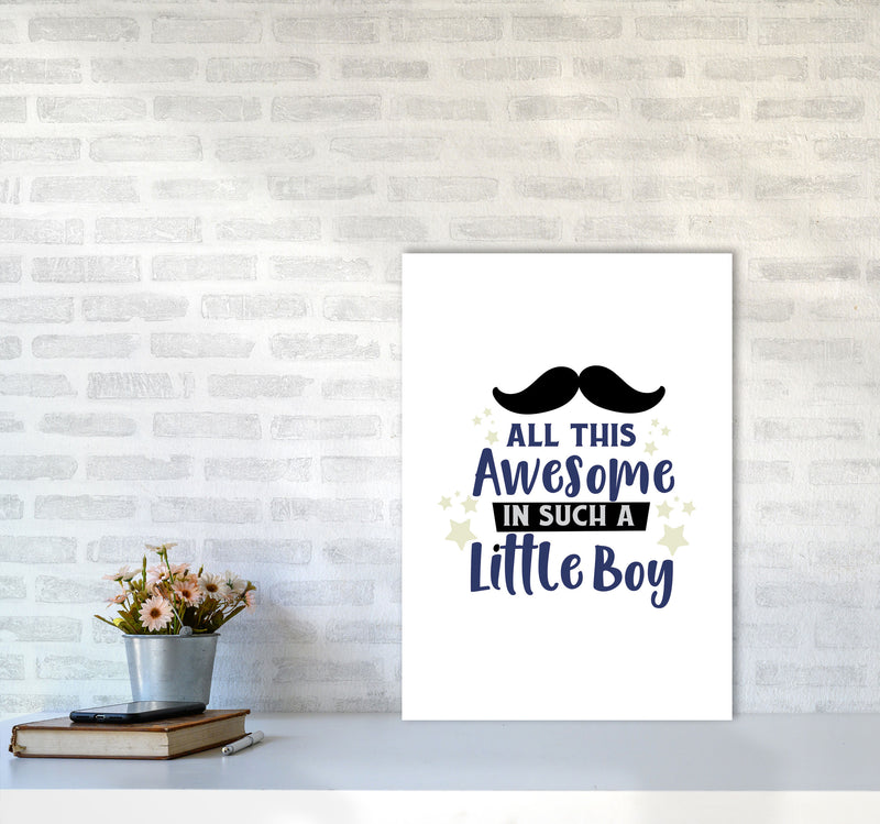 All This Awesome In Such A Little Boy Print, Nursey Wall Art Poster A2 Black Frame