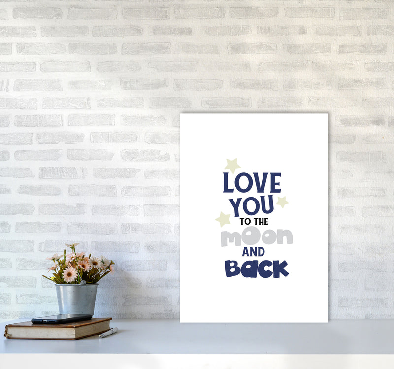Love You To The Moon And Back Framed Typography Wall Art Print A2 Black Frame