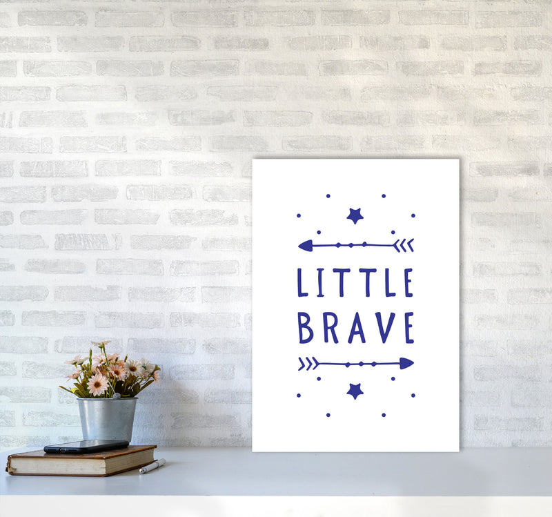 Little Brave Navy Framed Typography Wall Art Print A2 Black Frame