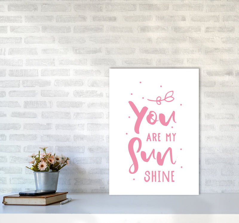 You Are My Sunshine Pink Modern Print A2 Black Frame