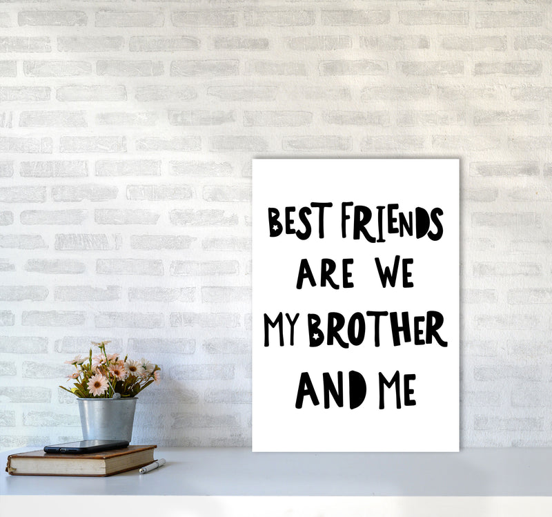 Brother Best Friends Black Framed Typography Wall Art Print A2 Black Frame