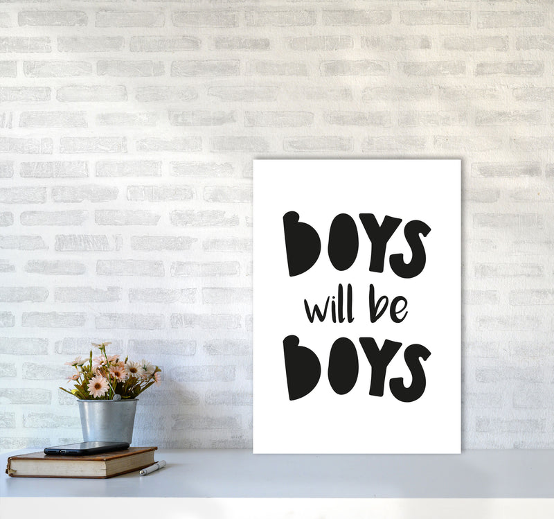 Boys Will Be Boys Framed Nursey Wall Art Print A2 Black Frame