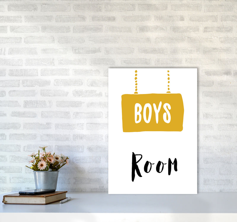 Boys Room Mustard Framed Nursey Wall Art Print A2 Black Frame