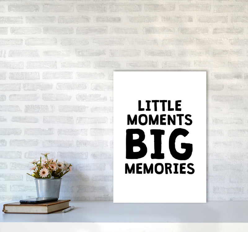 Little Moments Big Memories Black Framed Nursey Wall Art Print A2 Black Frame
