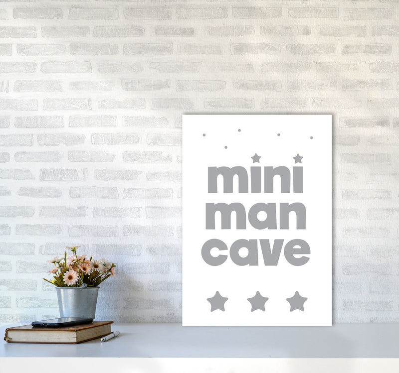 Mini Man Cave Grey Framed Nursey Wall Art Print A2 Black Frame