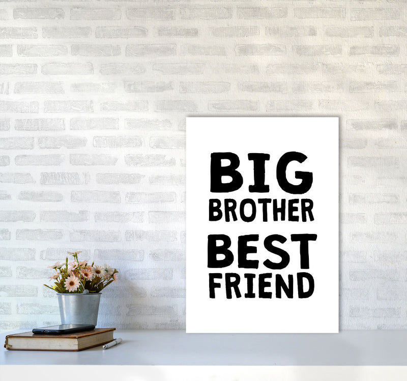 Big Brother Best Friend Black Framed Typography Wall Art Print A2 Black Frame