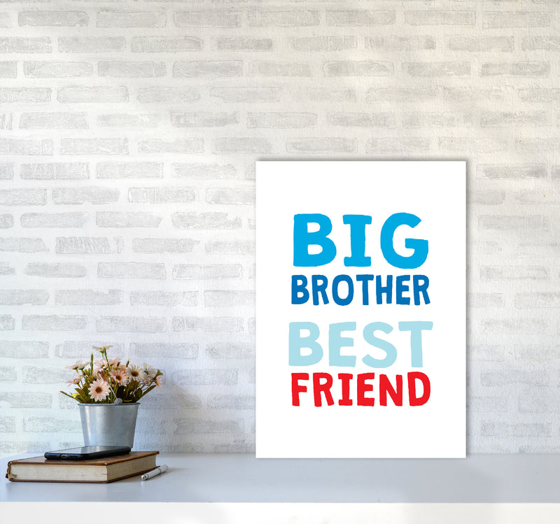 Big Brother Best Friend Blue Framed Typography Wall Art Print A2 Black Frame