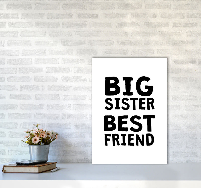 Big Sister Best Friend Black Framed Typography Wall Art Print A2 Black Frame