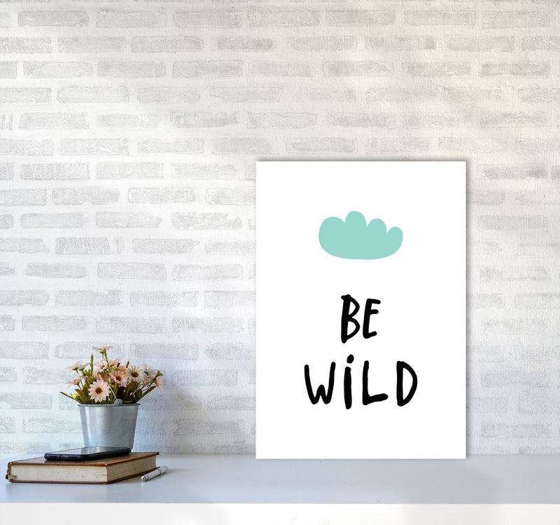 Be Wild Mint Cloud Framed Typography Wall Art Print A2 Black Frame