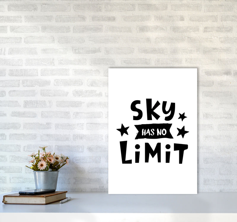 Sky Has No Limit Framed Nursey Wall Art Print A2 Black Frame