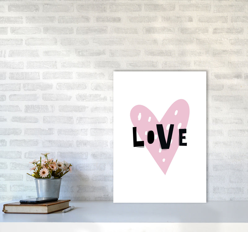 Love Heart Scandi Framed Typography Wall Art Print A2 Black Frame
