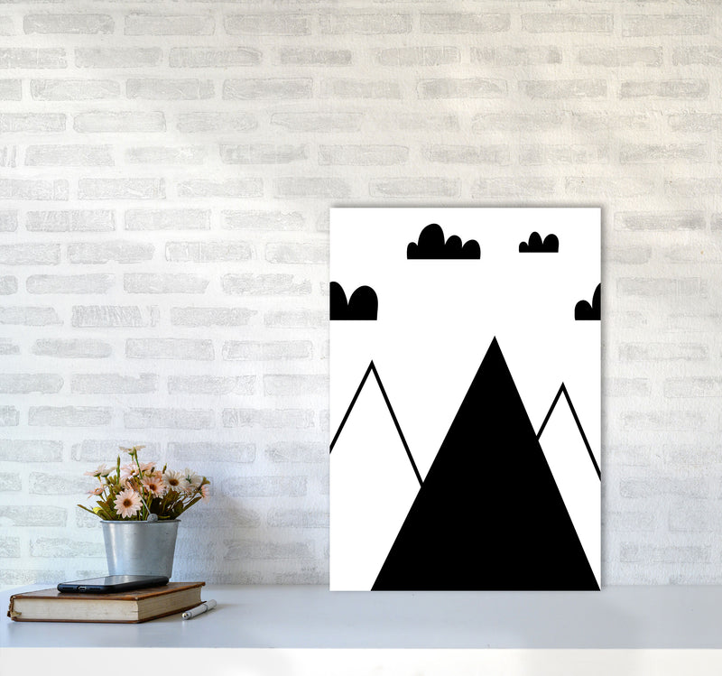 Scandi Mountains Modern Print A2 Black Frame