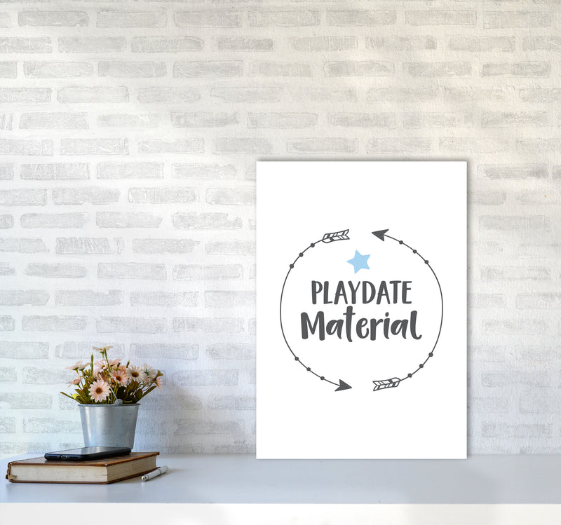 Playdate Material Framed Typography Wall Art Print A2 Black Frame