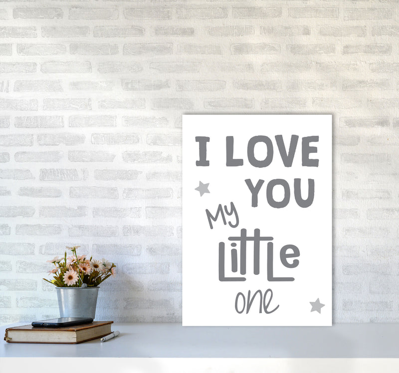 I Love You Little One Grey Framed Nursey Wall Art Print A2 Black Frame